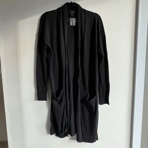 J. Crew Open Cardigan Sweater Cotton Blend Olive Green Sz L Duster Pockets